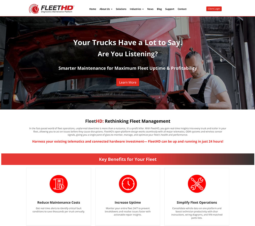 Fleet HD Case Website Screenshot